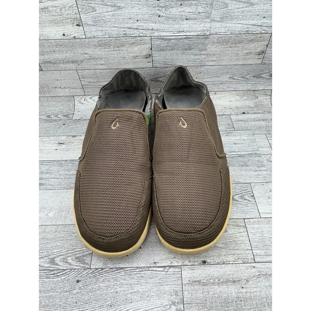 OluKai Nohea Mesh Men Slip On Loafers Brown Mesh Shoes 10188-4040 Size 11